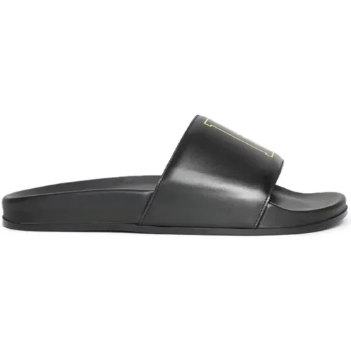 Logo Print Leder Slides , Herren, Größe: 43 EU - Rhude - Modalova