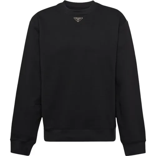 Logo Plaque Sweatshirt Prada - Prada - Modalova