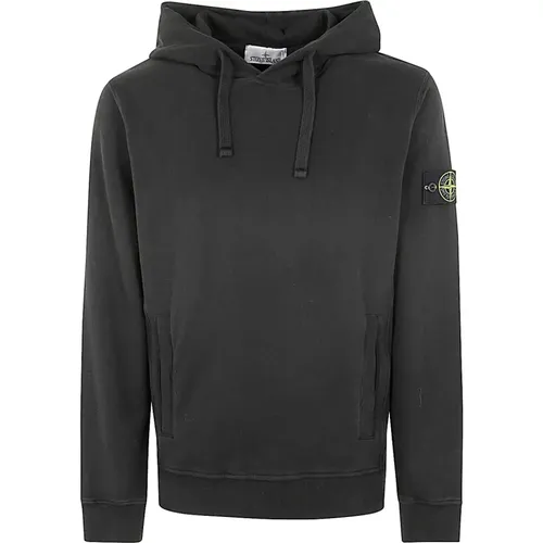 Schwarzer Iconic Hoodie , Herren, Größe: XL - Stone Island - Modalova