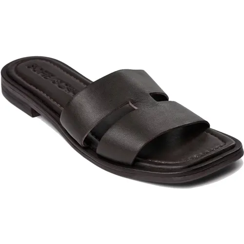 Braune Leder Slip-On Sandalen , Damen, Größe: 40 EU - Sofie Schnoor - Modalova