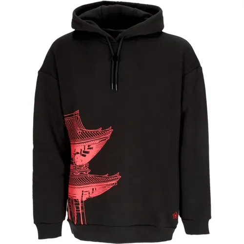 Tokyo Over Hoodie Schwarz/Magenta , Herren, Größe: XL - Dolly Noire - Modalova