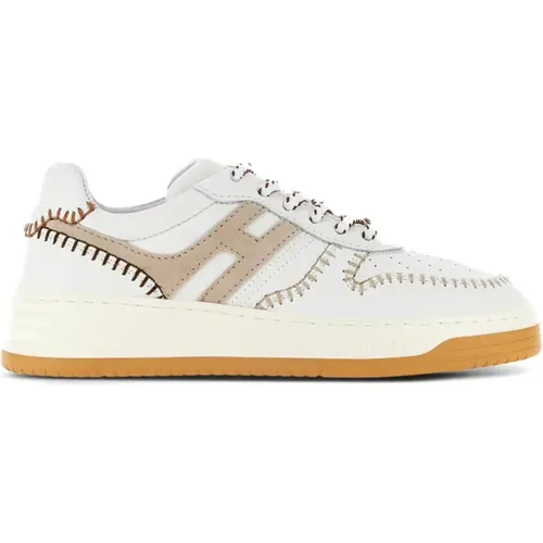 Ivory Low-Top Sneakers mit H Detail , Damen, Größe: 38 EU - Hogan - Modalova