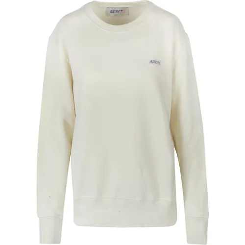 Baumwoll-Sweatshirt mit Rippdetails , Damen, Größe: S - Autry - Modalova