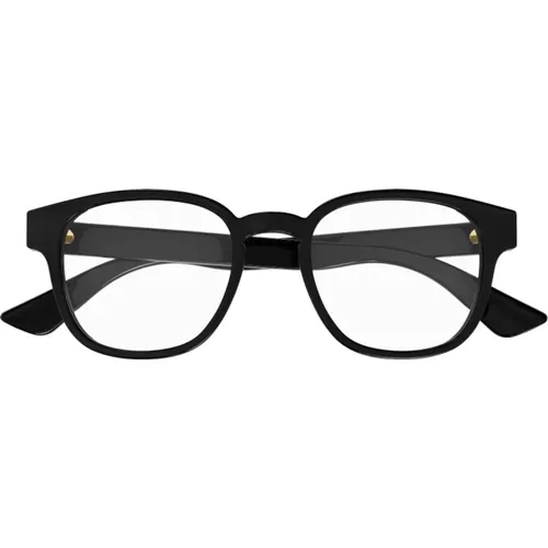 Unisex Quadratische Acetatbrille in Schwarz , unisex, Größe: 49 MM - Gucci - Modalova