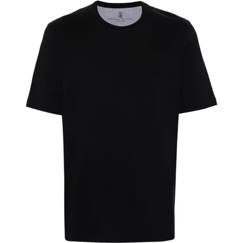 Midnight Baumwoll T-Shirt , Herren, Größe: XL - BRUNELLO CUCINELLI - Modalova