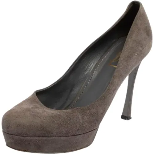 Pre-owned Suede heels , female, Sizes: 7 UK - Yves Saint Laurent Vintage - Modalova
