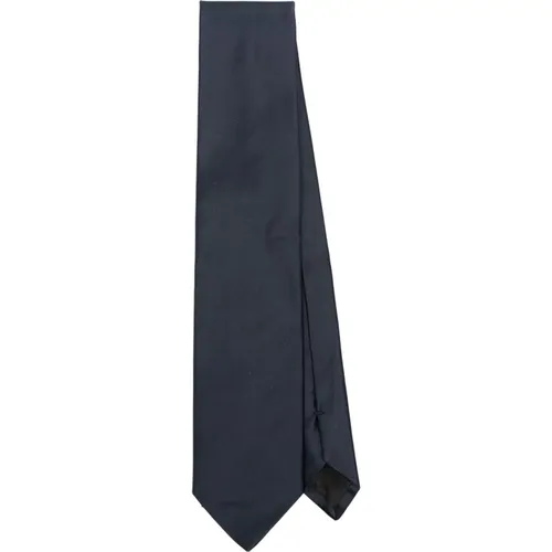 Navy Satin Duchess Tie,Schwarze Satin Herzogin Krawatte - Lanvin - Modalova