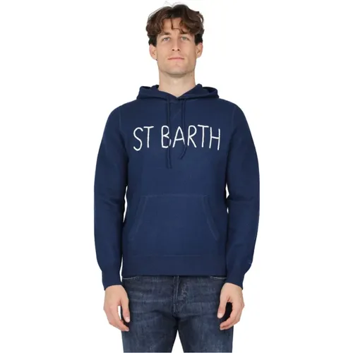 Knit Hooded Sweater with St. Barth Embroidery , male, Sizes: 2XL - MC2 Saint Barth - Modalova
