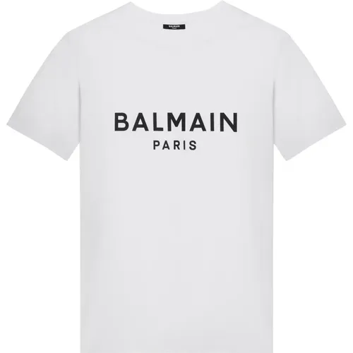 Kurzarm Rundhals T-Shirt , Herren, Größe: XL - Balmain - Modalova