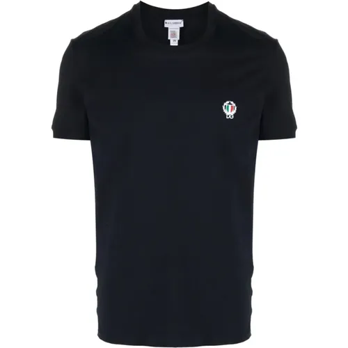 Navy DG Crest T-Shirt , male, Sizes: M - Dolce & Gabbana - Modalova