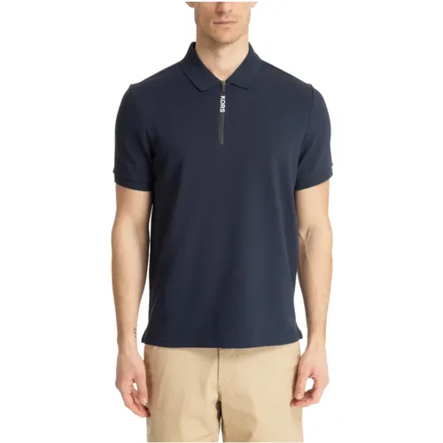 Polo-Shirt mit Reißverschluss - Einfarbig mit Logo - Michael Kors - Modalova