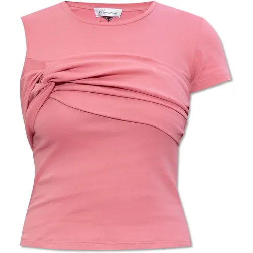 Drapiertes T-Shirt , Damen, Größe: S - Blumarine - Modalova