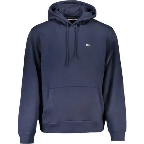 Blaue Kapuzenpullover mit Zentraltasche , Herren, Größe: XL - Tommy Hilfiger - Modalova