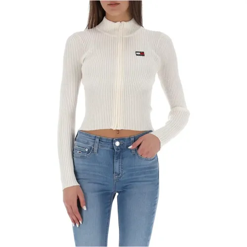 Weißer Pullover Trendy Modisch Vielseitig - Tommy Jeans - Modalova