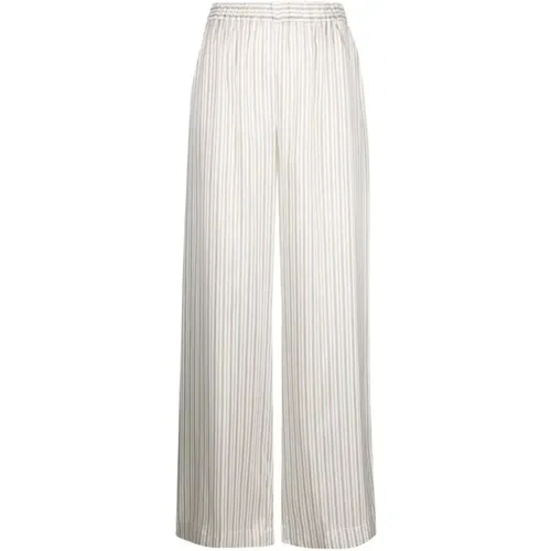Silk Pants With Stripes , female, Sizes: S, L, M - Le Kasha - Modalova