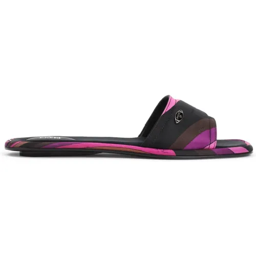 Fuchsia Brown Slides Sandalen , Damen, Größe: 37 EU - EMILIO PUCCI - Modalova