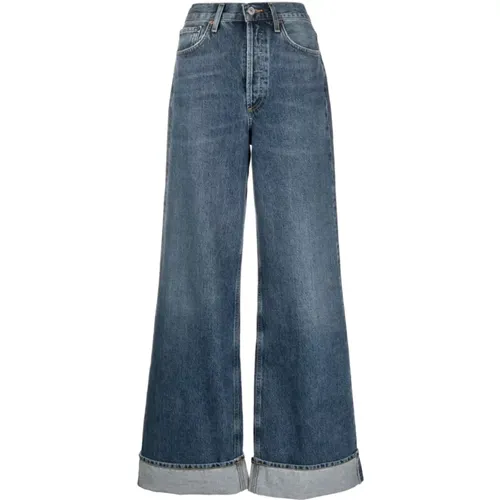 Wide-Leg Organic-Cotton Jeans , female, Sizes: W28, W26 - Agolde - Modalova