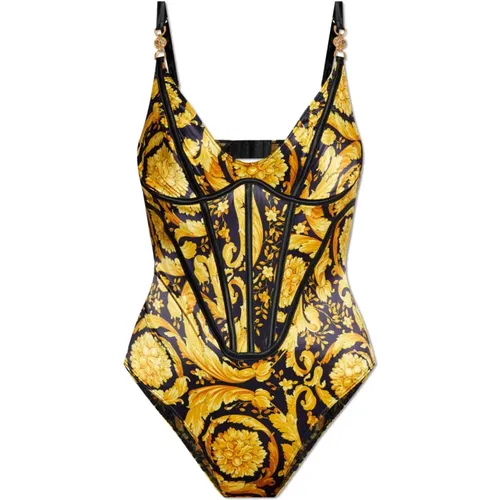 Gemusterter Bodysuit , Damen, Größe: 85D EU - Versace - Modalova