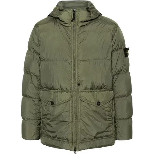 Padded Down Jacket with Hood , male, Sizes: L, XL - Stone Island - Modalova