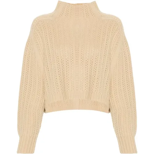 Beiger Woll-Kaschmir Pullover Tricot Strick , Damen, Größe: L - Max Mara - Modalova