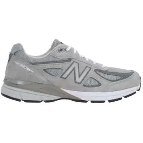 Graue Wildleder Mesh Low-Top Sneakers , Herren, Größe: 36 EU - New Balance - Modalova