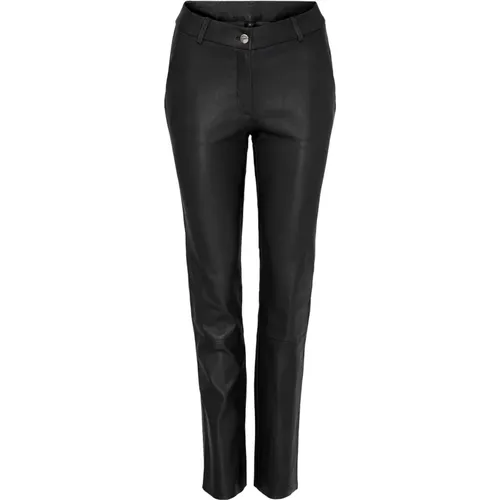 Chic Leather Slim-Fit Trousers , female, Sizes: 3XL, M, XS, 2XL, S, XL - Notyz - Modalova