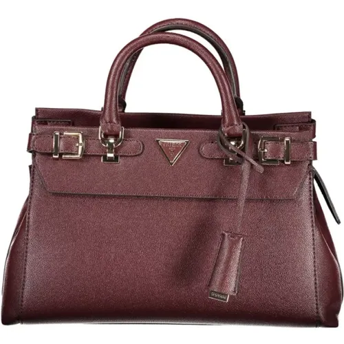 Braune Polyethylen-Handtasche , Damen, Größe: ONE Size - Guess - Modalova