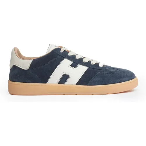 Blaue Wildleder-Sneakers Trendiger Stil , Damen, Größe: 36 EU - Hogan - Modalova