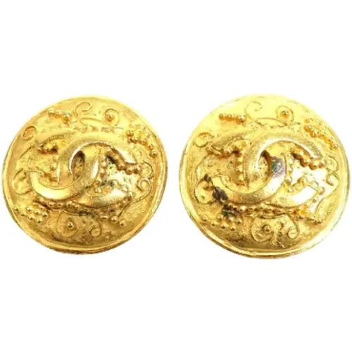 Pre-owned Gold Metal Coco Earrings , female, Sizes: ONE SIZE - Chanel Vintage - Modalova