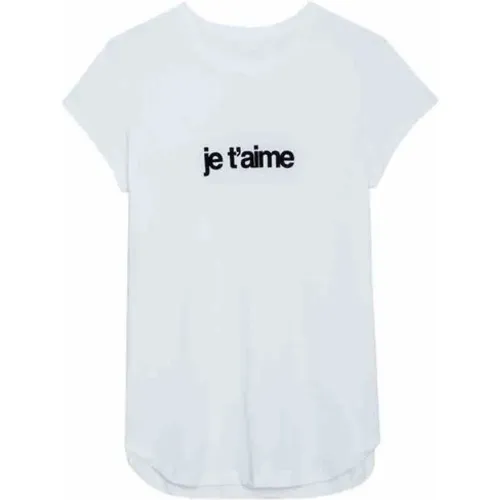 Klassisches T-Shirt mit Je T´aime Print , Damen, Größe: S - Zadig & Voltaire - Modalova