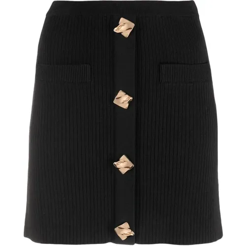 Ribbed knit mini skirt , female, Sizes: L - Self Portrait - Modalova