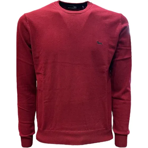 Roter Rundhalsausschnitt-Pullover für Herren mit Logo - XL , Herren, Größe: S - Harmont & Blaine - Modalova