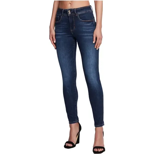 Blaue Skinny Jeans , Damen, Größe: W31 - Guess - Modalova