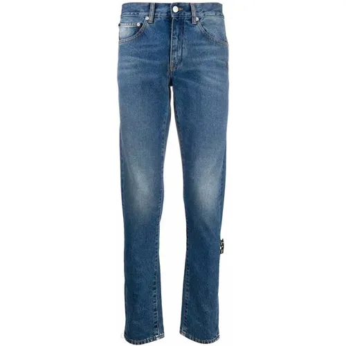 Denim Jeans with Side Logo Detail , male, Sizes: W32 - Off White - Modalova