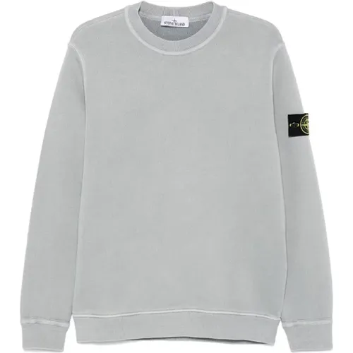 Diagonal Fleece Crewneck Sweatshirt 'Old' Effect , Herren, Größe: L - Stone Island - Modalova