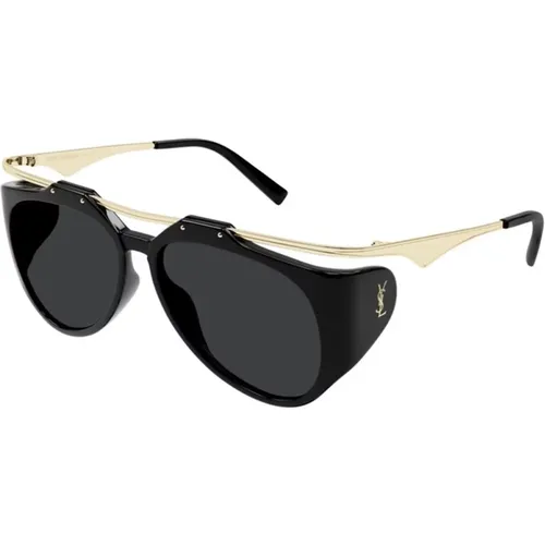 Schwarze Amelia Sonnenbrille - Saint Laurent - Modalova