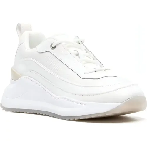 Weiße Leder Keilabsatz Sneakers , Damen, Größe: 37 EU - Calvin Klein - Modalova