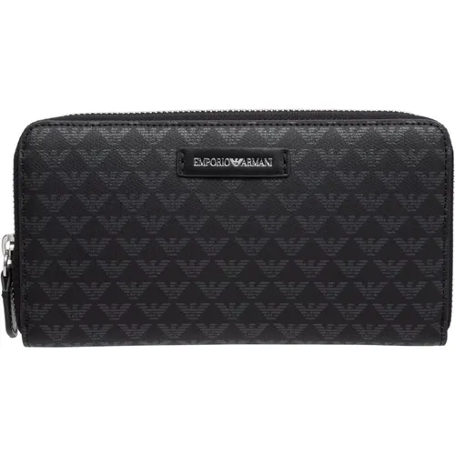 Logo Zip Wallet with Card Slots , female, Sizes: ONE SIZE - Emporio Armani - Modalova