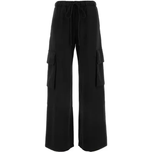 Stilvolle schwarze Baumwolljogger , Damen, Größe: XS - Palm Angels - Modalova