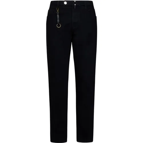 Slim Fit Pants with Metal Details , male, Sizes: W31 - Incotex - Modalova