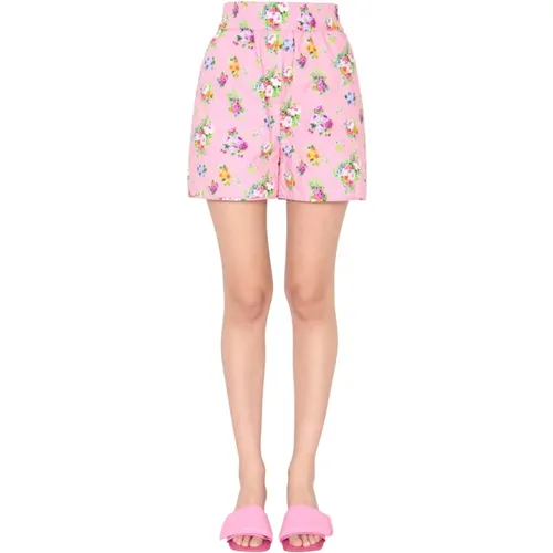 Micro Bouquet Print Shorts , female, Sizes: 2XS - Msgm - Modalova