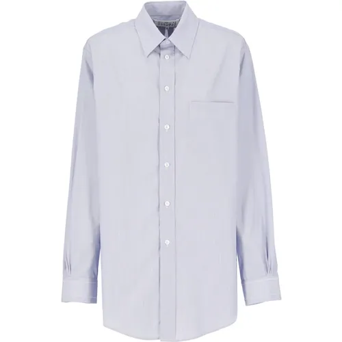 Cotton Shirt with Collar and Long Sleeves , female, Sizes: 2XS, XS - Maison Margiela - Modalova