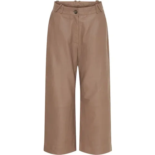 Weite 3/4 Länge Lederhose , Damen, Größe: XS - BTFCPH - Modalova