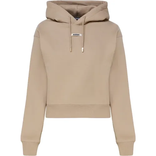 Baumwoll Kapuzenpullover Cappuccino , Damen, Größe: XS - Jacquemus - Modalova