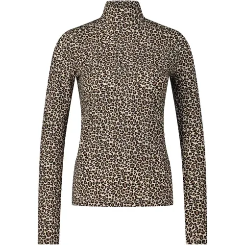 Animal Print Long Sleeve Sporty Shirt , female, Sizes: M, XL, L, S - Marc Cain - Modalova