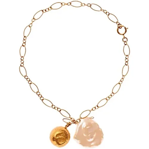 Moon Fever Gold Pearl Bracelet , female, Sizes: ONE SIZE - Alighieri - Modalova