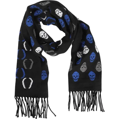 Wollschal mit Totenkopfdruck - alexander mcqueen - Modalova