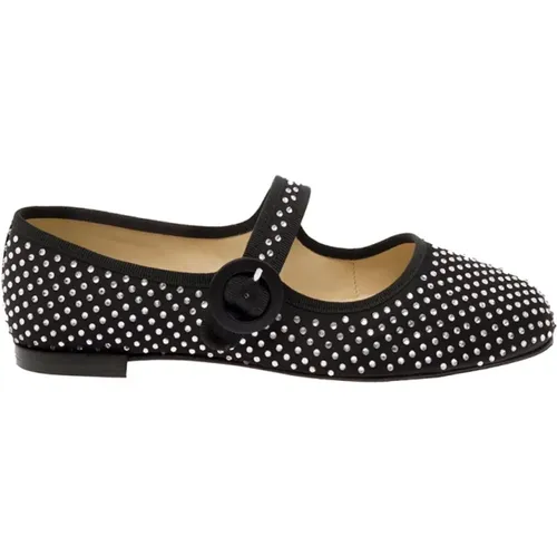 Mary-Jane Rhinestone Flat Shoes , female, Sizes: 4 1/2 UK, 4 UK, 6 1/2 UK, 5 UK, 7 UK, 6 UK, 8 UK - Repetto - Modalova