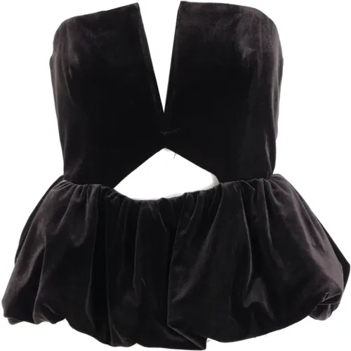 Velvet Bustier Top Cut-Out , female, Sizes: S - Self Portrait - Modalova