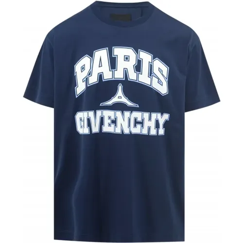 Navy Oversized Fit T-Shirt for Men , male, Sizes: XS - Givenchy - Modalova